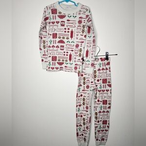 Hanna Andersson Holiday Baking Long John Pajama Set Organic Cotton Size 6-7